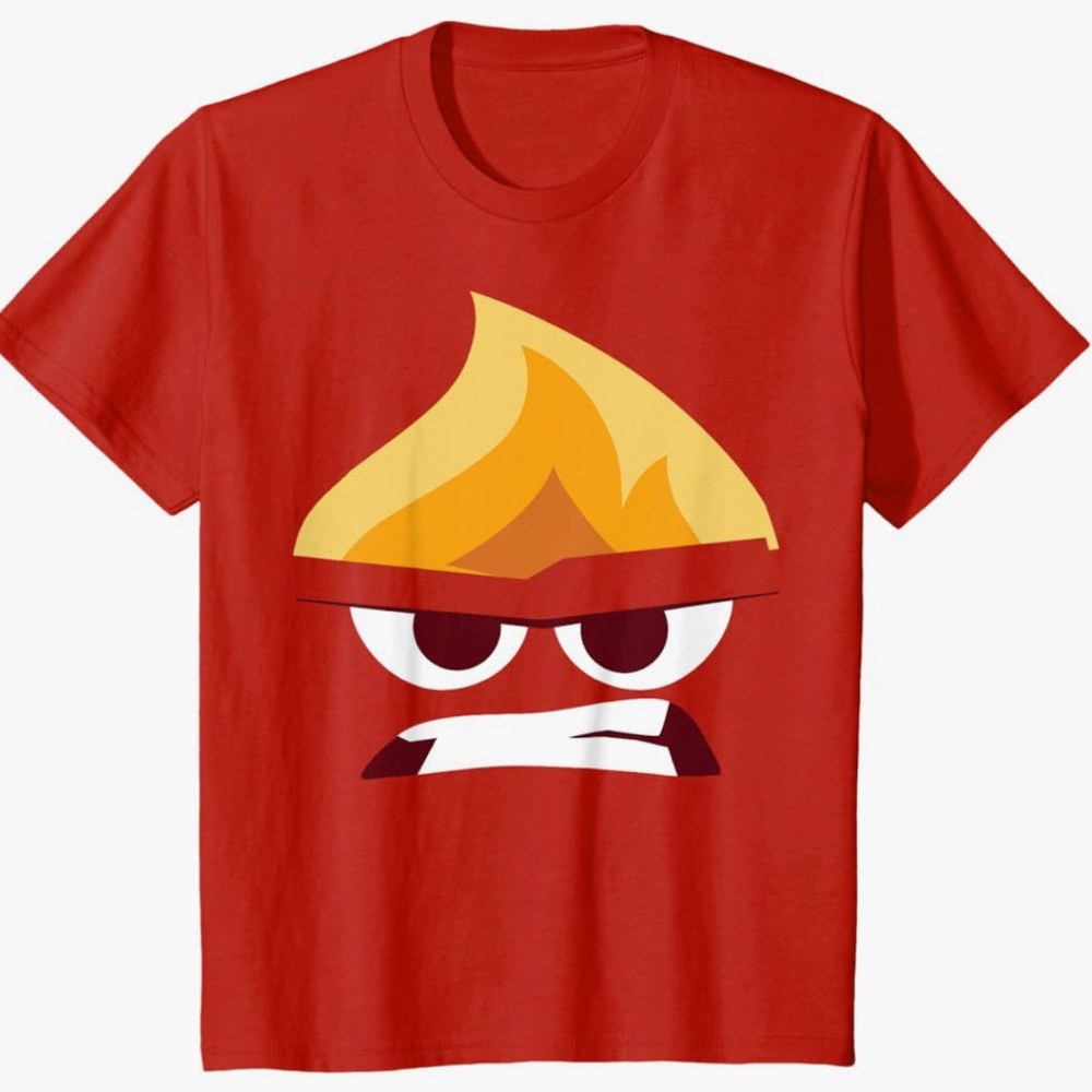 Disney Pixar 3T Angry Face Inside Out Short Sleeve T-shirt Costume